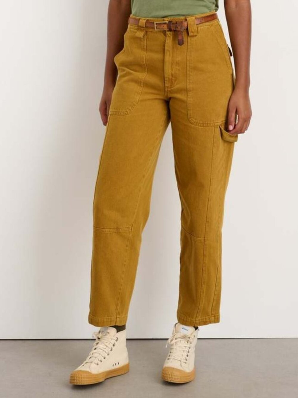 NWT Alex Mill Phoebe Recycled Denim Utility Painter Pants - Golden Khaki